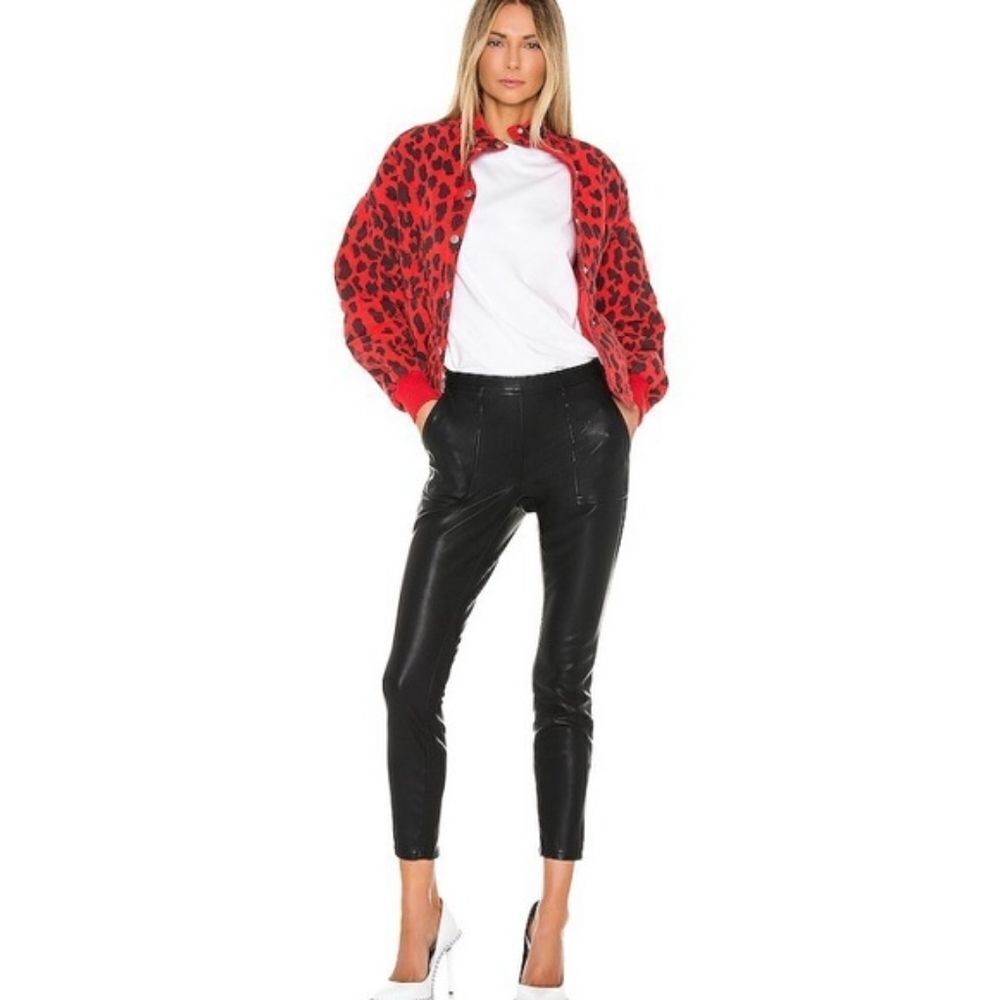 Blank NYC Vegan Faux Leather Carbon Black Edgy Cropped Pant Women's Size 26 New